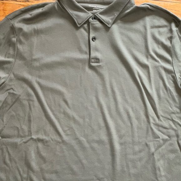 Charles Tyrwhitt Smart Long Sleeve Jersey Polo - Olive Green - Picture 4 of 4